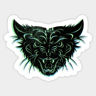 Angry Black Cat Sticker